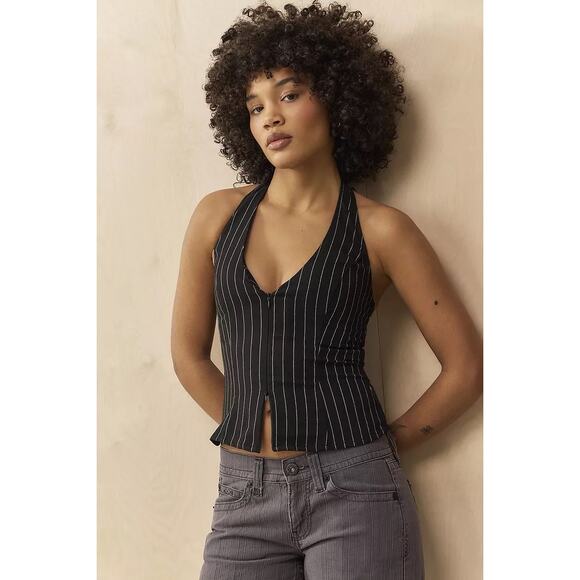 Silence and Noise Tops - NWT Urban Outfitters Med Silence + Noise Aliyah Stripe Halter Top *small flaw*